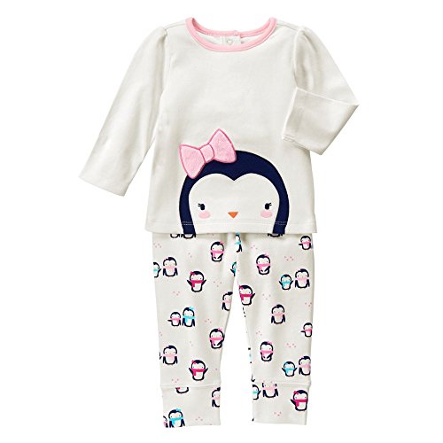 Gymboree baby white and pink penguin set, jet ivory, 0-…