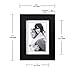 Malden 3.5x5 Picture Frame - Wide Real Wood Molding, Real Glass - Black