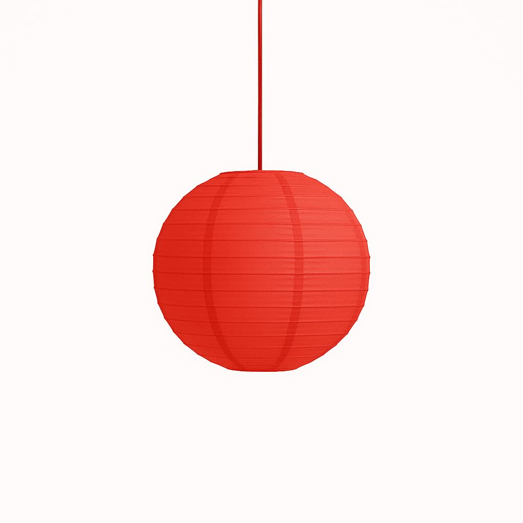 4",6",8",10",12",14",16" Round Paper Lanterns Lamp Shade Wedding Birthday Party (16"(40CM), Red)