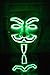 NEON NIGHTLIFE Light Up V for Vendetta Anonymous LED mask, Guy Fawkes Mask, One Size, Green
