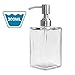 Nozama 16 Oz Clear Glass Soap Dispenser , Hand Soap Dispenser with Rust Proof Stainless Steel Pump for Bathroom Kitchen Hotel Restaurant