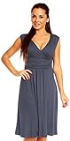 Zeta Ville Women's V Neck Sleeveless Casual Flattering Summer Circle Dress 256z