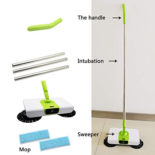 EZ SPARES Quiet Floor&Carpet Sweeper,Dry&Wet with Mops, Non Electric Multi-Surface Cleaner,Strong Cleaning Power,Great for House,Office,Kitchen