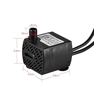 Decdeal Pompa Sommersa dell'Acqua con 4 LED per Acquario Stagno Pesci Vasca da Tavolo Fontana Idroponica 4.9 ft (1.5 m)