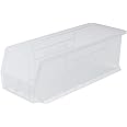 Akro-Mils 30234 AkroBins Plastic Storage Bins, Space-Saving Stackable Bins for Garage, Pantry, Craft Organization, 15-Inch x 5-Inch x 5-Inch, Clear, 12-Pack