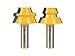 YONICO Lock Miter 22.5 Degree 2 Bit Router Bit Set 22.5 Degree 1/2-Inch Shank 15220