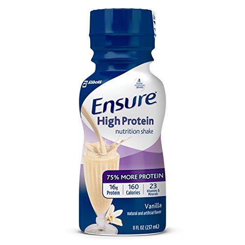 Ensure High Protein Nutrition Shake with 16 grams of high-quality protein, Meal Replacement Shakes, Low Fat, Vanilla, 8 fl oz (12 Count)