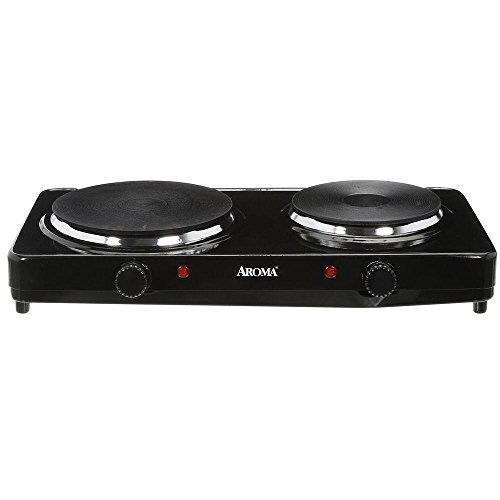 Aroma Housewares AHP-312 Double Hot Plate, Black