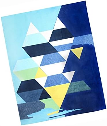 YLMDC Ultra soft inside room modern anti-skid geometric triangle pattern carpet, restaurant home bedroom floor mats rectangular rug (dark blue) (Size : S 31.50"× 47.24")