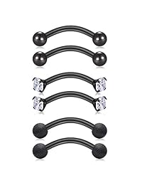 D.Bella 16G 8mm 10mm Daith Rook Snug Tragus Piercing Earrings Stainless Steel CZ Matt Ball Curved Barbell Eyebrow Lip Belly Button Rings Navel Barbells
