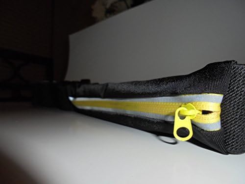 fYt Belt Running Waist Belt 22" - 52" holds smartphones, iphones, etc while Walking Jogging Hiking IMPROVED design for comfort &amp; reduced movement (black_yellow)