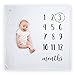 Premium Mink Fleece Baby Milestone Blanket for Newborn, Infant, Boys & Girls - Bonus Monthly Floral Wreath