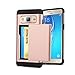 Galaxy J3 Case, CaseTop [Easy 2 Card Access] Sliding Back Door Card Holder Wallet Case - Hybrid TPU PC Cover - For Samsung Galaxy J3 / Express Prime / Amp Prime, Rose Gold