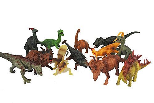 Jazzoo Realistic Dinosaur Figures for Kids, 12 Piece Plastic Dinosaur Playset - Thumbnail 6