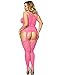 Vivilover Womens Lingerie Curvy Lines Pattern Plus Size Fishnet Bodystocking Black