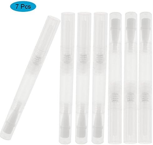 VOOA 7 Pcs 3ML Empty Transparent Twist Pen Cosmetic Container Lip Gloss Aluminum Eyelash Growth Liquid Nail Nutrient Oil Tube