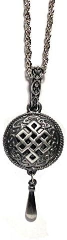 Celtic Knot Aromatherapy Diffuser Pendant on 24" Chain (Pewter) - with 6 Diffuser Pads