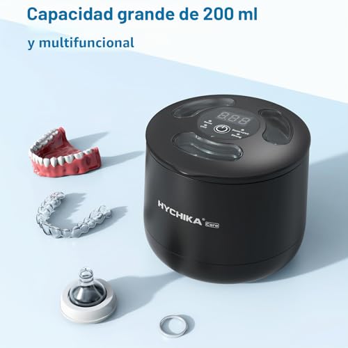 Ultrasonic Cleaning Device with UV Sterilization, 45KHz High Frequency, 4 UV Cleaning Modes, 200ml Teeth Cleaning Tank, Retainer, Night Rails, Aligners