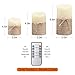 Yinuo Mirror Flameless Candles, Led Battery Operated Ivory Pillar Candles Real Wax Flickering Moving Wick Electric Candle Sets with Hemp Rope Remote Timers, 4 inch, 5 inch, 6 inch, Pack of 3