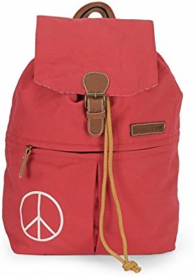Coral Pink Cotton Canvas Casual Travel College Daily Backpack for Men and Women