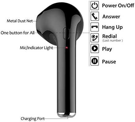 Bluetooth Earbud, Mini Wireless Headset In-Ear Earbud V4.1edr Multi Point Connection Usb Chargers With Mic For Iphone And Android Phone Compatible With Bluetooth(One piece/Black)