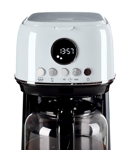, Moderna 1396 Filterkaffeemaschine zur Zubereitung von Amerikanischer Kaffee, für bis zu 15 Tassen, Glaskaraffe, Warmhalteplatte, LCD-Display, herausnehmbare und waschbare Filter, Schwarz