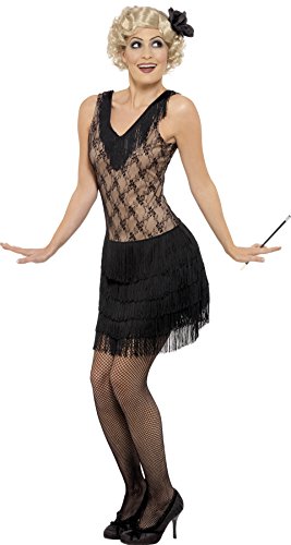 Smiffy's Women's All that Jazz Costume, Dress and Hair piece, 20's Razzle Dazzle, Serious Fun, Size 10-12, 30042
