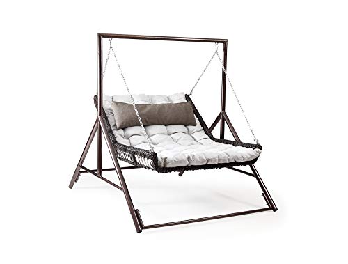 Capri Schaukel Capri Bed Doppel Rattan Garten Balkon Schaukel Capri Schaukel Hängesessel Polyrattan Rattan Garten mit… – Bild 3