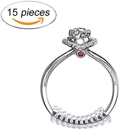 Ring Size Adjuster Wedding Band Sizer with Jewelry Polishing Cloth 3 Sizes Fit for Any Rings-Pack of 15(2mm/3mm/4mm)