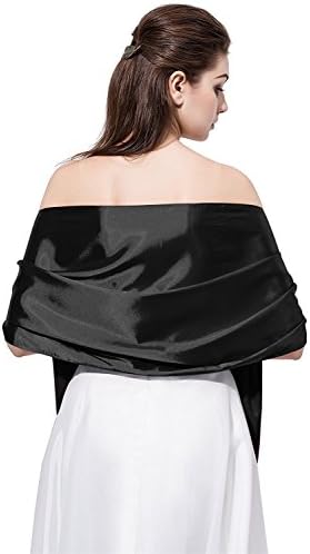 Great Costumes Satin Bridal Evening Shawls Scarves (Black)