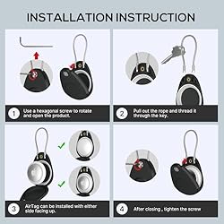 Waterproof AirTag Keychain Holder - 4 Pack Airtag