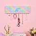 QtGirl Jewelry Organizer Holder for Girls Room, Wall Necklace Bracelet Hanger Girls Room Decor with Hooks Wall Mounted Holder for Rings Watches Accessories