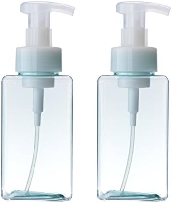 UVIVIU Foaming Soap Dispensers Plastic Pump bottles, for bathroom kitchen sink,hand soap Facial Cleanser Body Wash (450ML, Clear Blue)