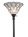 Amora Lighting AM071FL14 Tiffany-style Jewel 72-inch Floor Torchiere Lamp White