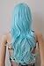 Long Anime Cosplay Synthetic Wig 10 Colors Full Wig with Bangs Layered Curly Wavy 23'' / 58cm+Stretchable Elastic Wig Net for Women Girls Lady Fashion(light blue)
