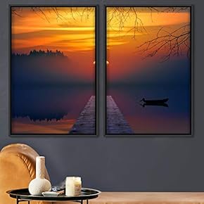 signwin 2 Piece Framed Canvas Wall Art Skyline...