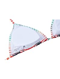 RAISEVERN Traje de baño de dos piezas para dama, bikini triangular, conjunto de bikini con corbata, parte inferior acolchada, parte superior del traje de baño