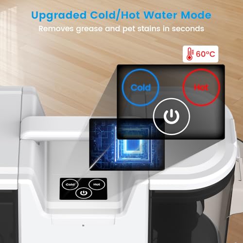 Domixo Carpet Cleaner Machines, Hot Water Multi-Purpose Portable Spot Cleaner, Wet/dry Upholstery Cleaner, 450W & Touchscreen Buttons, Deep Stain Cleaning from Pet, Carpets, Sofa, Stairs, Car Seats