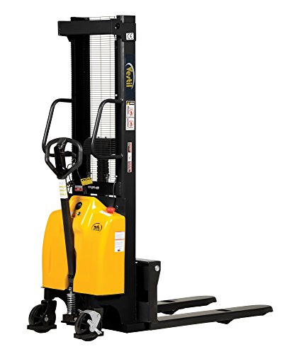 Vestil SE/HP-63 Hand Pump Powered Stacker, 63" Maximum Height, Yellow