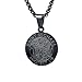 Wolentty Saint Michael Necklace - 1 Inch Stainless Steel Round St. Michael Religious Medal Pendant Hanging with 24
