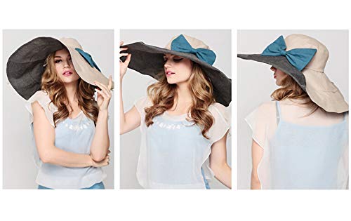 MaitoseTM Women's UV Sun Protection Beach Wide Brim Fishing Hat Beige - Thumbnail 2