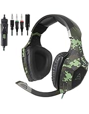 [L'ultima Versione Cuffie Gaming per PS4] Sades SA810 Cuffie da Gioco con Microfono Stereo Bass Regolatore di Volume per PS4 PC Xbox One MAC iPad iPod iPhone(Bianca)