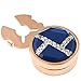 HJ Men's Jewelry Blue Glass with Crystal Round Button Cover Rose Gold