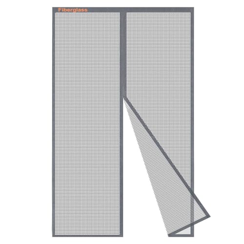 Risareyi Fliegengitter Balkontür Magnet aus Fiberglas 150x230cm, Grau