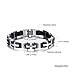 Ostan Men's Stainless steel cross chain link bracelet silver black
