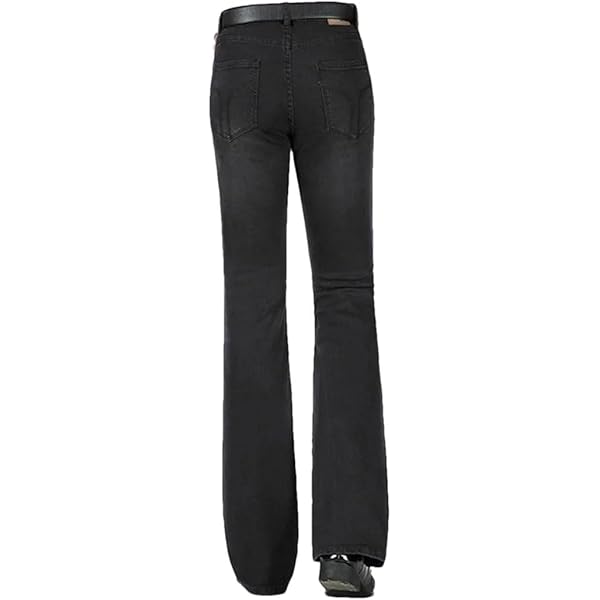 Men Fringe Release Hem Spliced Boot Cut Denim Jeans Size 28