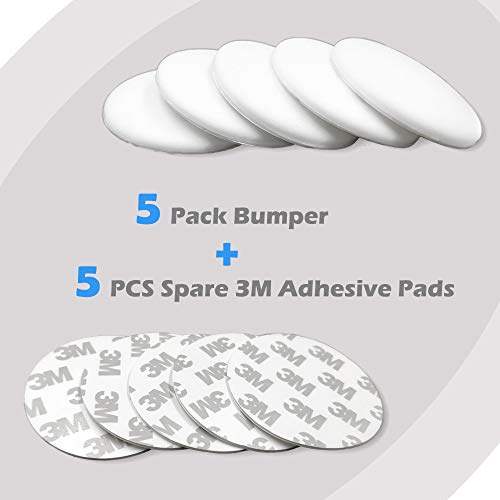 Neoera Door Stopper Wall, 2.3" Round Soft Rubber Door Stop, Silicon Wall Protector, 3M Self Adhesive Door Bumper (White, 2.3" 5 Pack) - Thumbnail 2