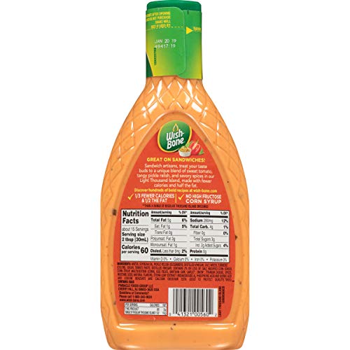 WISH-BONE LIGHT THOUSAND ISLAND SALAD DRESSING, 15 FL OZ
