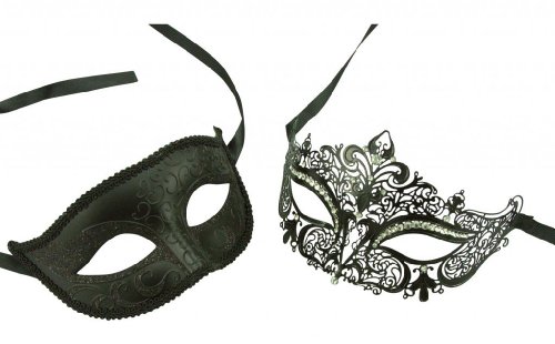 50 Shades Of Grey Costumes Mask - KAYSO INC Original Lover's Collection - Couple's Masquerade Mask Set,