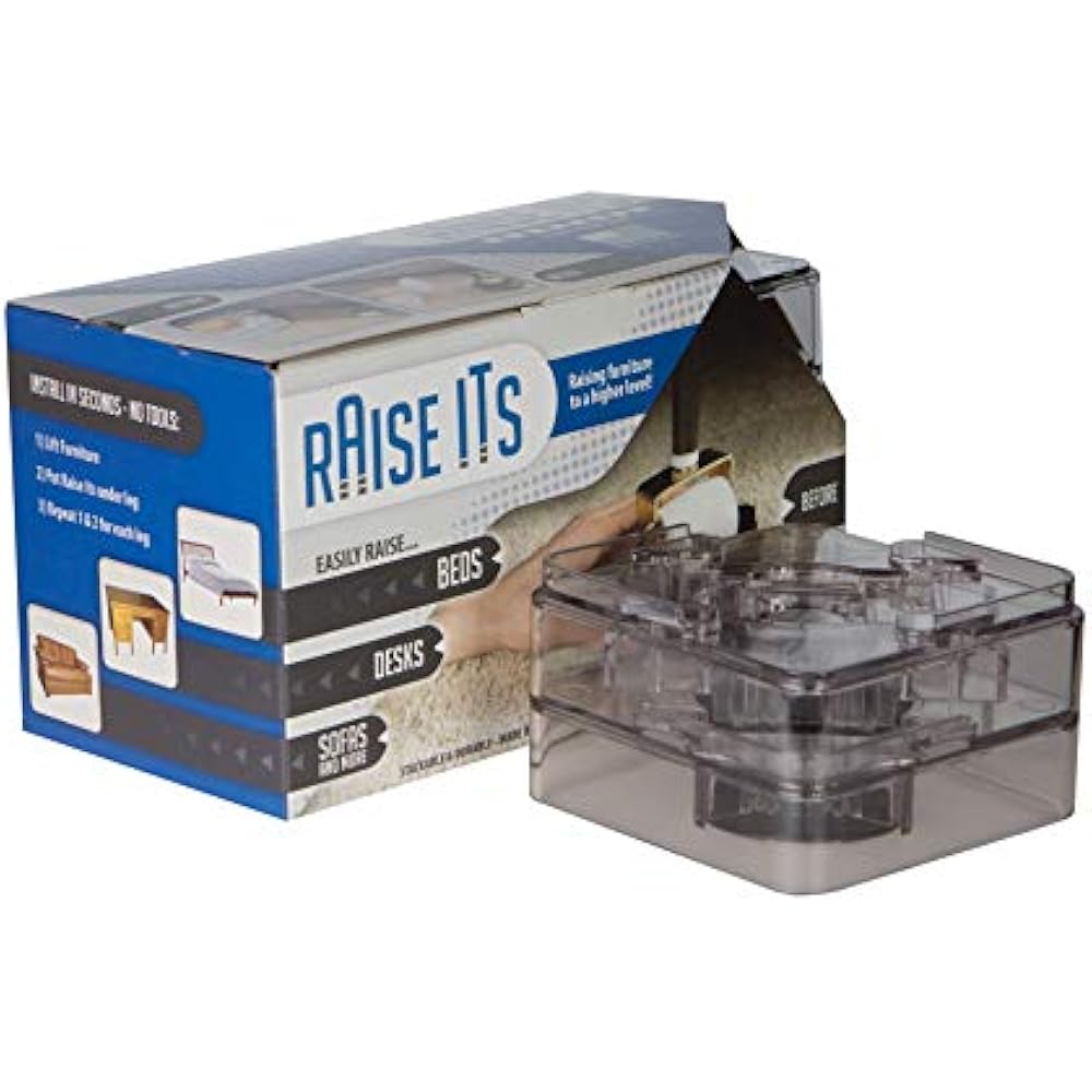 RAISE ITS 8300533S Furniture Riser, Clear 1"x4"x4" (8 Count) Home